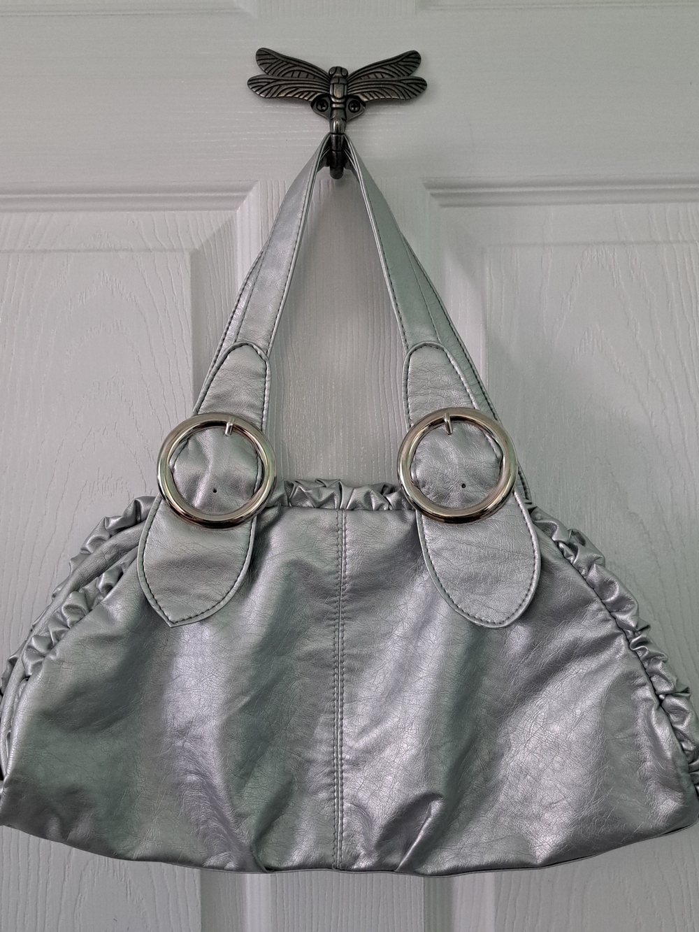 Chateau Metallic Silver Shoulder Bag